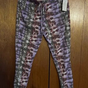 French Laundry Women's Tie-Dye Joggers - Purple, Black, Red